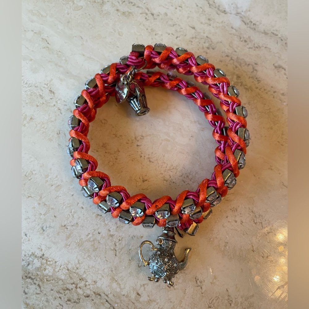 Betsey Johnson Tea Kettle Crystal Bracelet